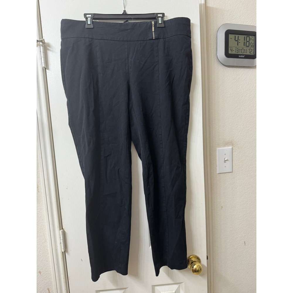 Alfani womens  plus size elastic waist size 18W black pants zipper accent